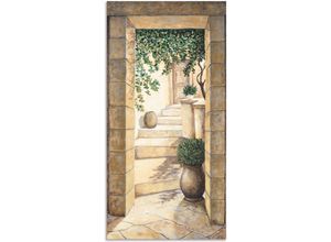 4059745833707 - Wandbild ARTLAND Eingang - Fresco Bilder Gr B H 50 cm x 100 cm Alu-Dibond-Druck Fenster & Türen 1 St beige (naturfarben) Bild Poster Bilder als Alubild Leinwandbild Wandaufkleber oder in versch Größen