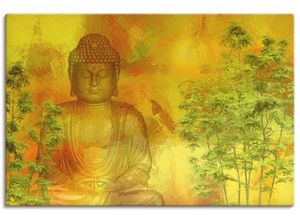 4059745848282 - Wandbild ARTLAND Kraft sammeln Bilder Gr B H 120 cm x 80 cm Leinwandbild Religion Querformat 1 St orange Bild Poster Bilder als Alubild Leinwandbild Wandaufkleber oder in versch Größen