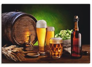 4059745865616 - Wandbild ARTLAND Bier Stillleben Bilder Gr B H 90 cm x 60 cm Leinwandbild Getränke Querformat 1 St braun Bild Poster Bilder als Alubild Leinwandbild Wandaufkleber oder in versch Größen