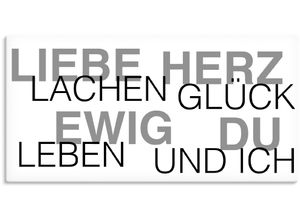 4059745911931 - Wandbild ARTLAND Liebe Statement Bild Bilder Gr B H 100 cm x 50 cm Leinwandbild Sprüche & Texte 1 St schwarz Bild Kunstdruck Bilder mit Rahmen als Alubild Leinwandbild Wandaufkleber oder Poster in versch Größen