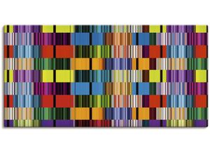 4059745925051 - Wandbild ARTLAND Bunte Streifen Bilder Gr B H 150 cm x 75 cm Leinwandbild Muster Querformat 1 St bunt Kunstdrucke als Alubild Leinwandbild Wandaufkleber oder Poster in versch Größen