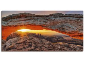 4059745928908 - Wandbild ARTLAND Iconic Mesa Arch Bilder Gr B H 100 cm x 50 cm Leinwandbild Felsen Querformat 1 St rot Bild Leinwandbild Kunstdrucke Bilder als Alubild Leinwandbild Wandaufkleber oder Poster in versch Größen