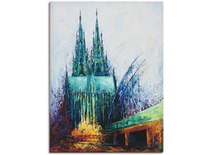 4059745941617 - Wandbild ARTLAND Kölner Dom Bilder Gr B H 60 cm x 80 cm Leinwandbild Deutschland 1 St blau Kunstdrucke Bilder als Alubild Leinwandbild Wandaufkleber oder Poster in versch Größen