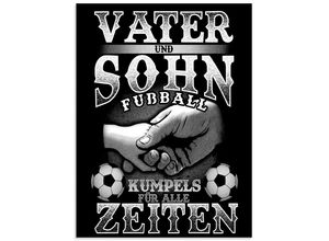 4059745989947 - Glasbild ARTLAND Vater und Sohn Fußball Kumpels Bilder Gr B H 45 cm x 60 cm Glasbild Sprüche & Texte Hochformat 1 St schwarz Bild Glasbild Glasbilder Bilder in verschiedenen Größen