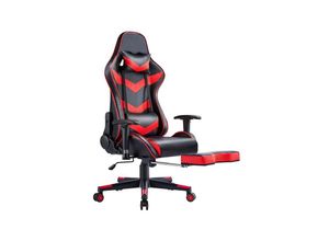 4059852789058 - Gaming Stuhl Racing Stuhl Ergonomischer Drehstuhl Höhenverstellbarer Schreibtischstuhl mit Fußstütze Hohe Rückenlehne mit einstellbaren Armlehnen 150