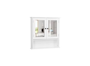 4059852826630 - Spiegelschrank Badschrank Hängeschrank mit Spiegeltür Badezimmerspiegel mit Ablagen 56cmx13cmx58cm Weivü