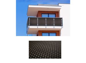 4059865086472 - Polyrattan PVC Sichtschutzmatte 300x100 Balkon Sichtschutz Zaun Windschutz braun