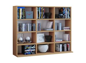 4059865112393 - Regal Regalwand Standregal Sammlerregal Aufbewahrung Bücherregal Schrank Buche