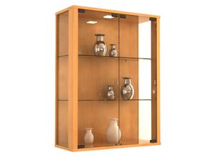 4059865114540 - Vitrinenschrank Glas Wandschrank Vitrine Sammlervitrine Hängeschrank Buche Dekor