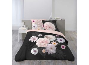 4059865149771 - 2tlg Flanell Wende Bettwäsche Blumen Baumwolle 140x200 Bettbezug Kissenbezug