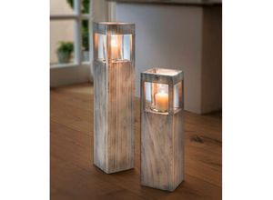 4059865153396 - - 2tlg Set Windlicht-Säule Shabby-Charme FF-105441+105442