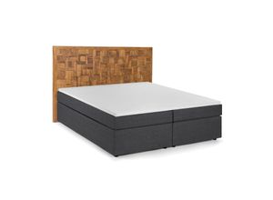 4059865154591 - Boxspringbett 180x200 Holz Mosaik Schlafzimmer Bett Doppelbett Ehebett Topper