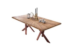 4059865155239 - Tisch 220x100 Teak Metall Holztisch Esstisch Speisetisch Küchentisch Esszimmer