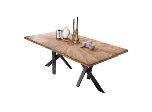 4059865155246 - Tisch 220x100 Teak Metall Holztisch Esstisch Speisetisch Küchentisch Esszimmer