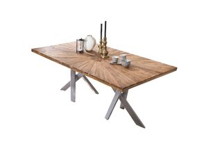 4059865155253 - Tisch 220x100 Teak Metall Holztisch Esstisch Speisetisch Küchentisch Esszimmer