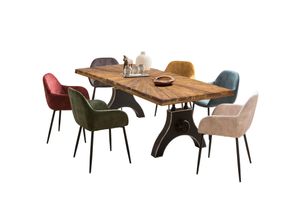 4059865156199 - Tisch 220x100 Teak Metall Holztisch Esstisch Speisetisch Küchentisch Esszimmer