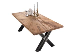 4059865156854 - Tisch 220x100 Teak Metall Holztisch Esstisch Speisetisch Küchentisch Esszimmer