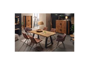 4059865156878 - Tisch 220x100 Teak Metall Holztisch Esstisch Speisetisch Küchentisch Esszimmer