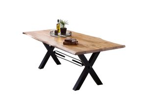 4059865156991 - Tisch 220x100 Akazie Metall Holztisch Esstisch Speisetisch Küchentisch Esszimmer