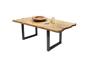 4059865157301 - Tisch 220x100 Teak Metall Holztisch Esstisch Speisetisch Küchentisch Esszimmer