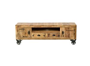 4059865162305 - Lowboard Mangoholz Kommode Sideboard TV Fernseher Hifi Wohnzimmer Schrank