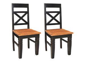 4059865167959 - 2er Set Esszimmerstuhl Mango schwarz Küchenstuhl Wohnzimmerstuhl Stuhl Stühle