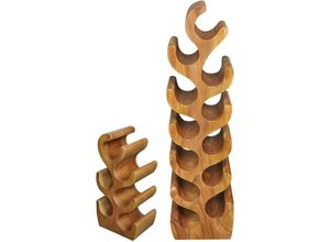 4059865171345 - Wand-Weinregal Mangoholz Flaschenregal Wandbar Weinflaschenhalter Flaschenhalter