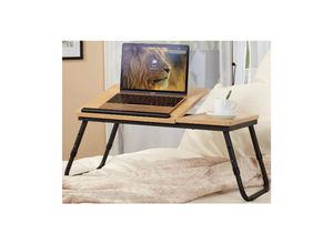 4059865174643 - Holz Laptoptisch Betttisch Notebooktisch Bett Tisch höhenverstellbar Klapptisch