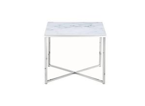 4059865176241 - Beistelltisch Silber 55x55 cm Wohnzimmertisch Couchtisch Sofatisch Glastisch