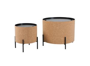 4059865177781 - 2er Set Couchtisch Kork Beistelltisch Wohnzimmertisch Sofatisch Tisch natur