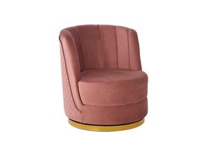 4059865177859 - Drehsessel Samt Rose Relaxsessel Polstersessel Ohrensessel Loungesessel