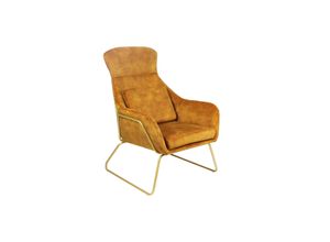 4059865183614 - Relaxsessel Samtvelours Gold Sessel Polstersessel Ohrensessel Loungesessel