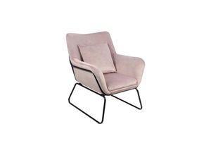 4059865183669 - Relaxsessel Samtbezug Rose Sessel Polstersessel Ohrensessel Loungesessel