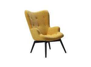 4059865184314 - Sessel Gelb Strukturstoff Relaxsessel Polstersessel Ohrensessel Loungesessel