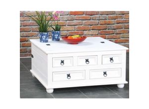 4059865216404 - Kiefer Truhentisch NEW MEXICO Mexiko weiß massiv Couchtisch Truhe Holztruhe