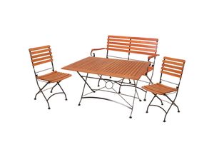 4059865347467 - Sitzgarnitur WIEN 4tlg Tisch Klappstuhl Bank Holz Gartenmöbel