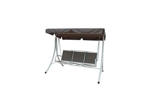 4059865396915 - Hollywoodschaukel 3-Sitzer silber taupe Garten Schaukel Möbel