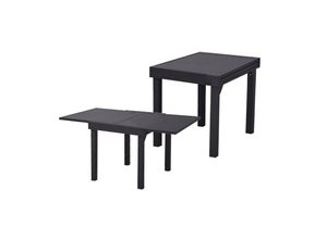 4059865397004 - Ausziehtisch ELENA Aluminium grau 130cm Alu Garten Tisch Holz Optik Gartenmöbel