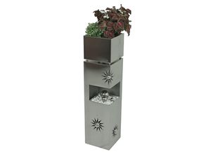 4059865397189 - Edelstahl Pflanzsäule SONNE Pflanzschale Metall Garten Säule Dekoration silber