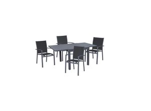 4059865397707 - 5tlg Alu Tischgruppe Set Garten Sitzgruppe Tisch Stuhl Stühle Sessel Holz Optik 4059865397707 - 5tlg Alu Tischgruppe Set Garten Sitzgruppe Tisch Stuhl Stühle Sessel Holz Optik