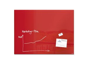 4059865458132 - SIGEL GL212 Glas Whiteboard Artverum rot 120x90 cm Magnetboard Magnettafel