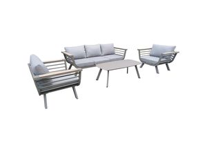 4059865460005 - Sitzgarnitur Sitzgruppe Holz Garten Lounge Set Gartenmöbel Massiv Tisch Sofa