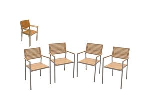4059865460661 - 4x Teak Stapelstuhl Gartenstuhl Stuhl Set Stapelsessel stapelbar Holz Sitzgruppe