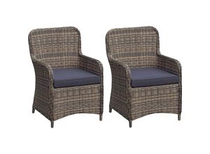 4059865461477 - 2x Polyrattan Sessel Stuhl Gartenstuhl Rattan Optik Korbsessel Gartensessel