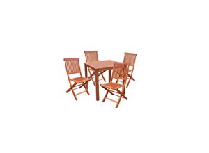 4059865461590 - 3tlg Holz Tischgruppe Gartenmöbel Gartentisch Stuhl Garten Hochlehner Tisch