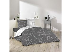 4059865510649 - 3tlg Mikrofaser Bettwäsche 240x220 grau Kreis Bettdecke Übergröße Bett King Size 4059865510649 - 3tlg Mikrofaser Bettwäsche 240x220 grau Kreis Bettdecke Übergröße Bett King Size