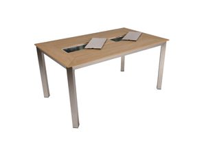 4059865542732 - Alu Tisch FLORENCE mit 2 Eisbehältern Garten Gartentisch Outdoor Esstisch Möbel