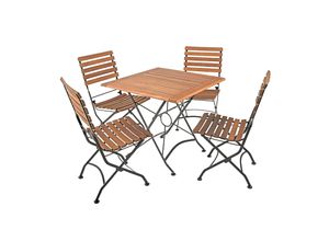 4059865544156 - 5-tlg Holz Tischgruppe WIEN Garten Möbel Sitzgruppe Sitzgarnitur Gartenset Set