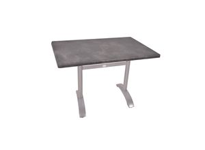 4059865631733 - Bistrotisch Set Dark Slate 110x70cm Tischgestell Alu silber matt Garten Tisch