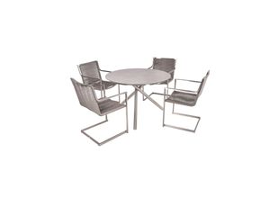4059865632396 - 5-tlg Garten Tischgruppe Sitzgruppe Tisch Stuhl Möbel Metall